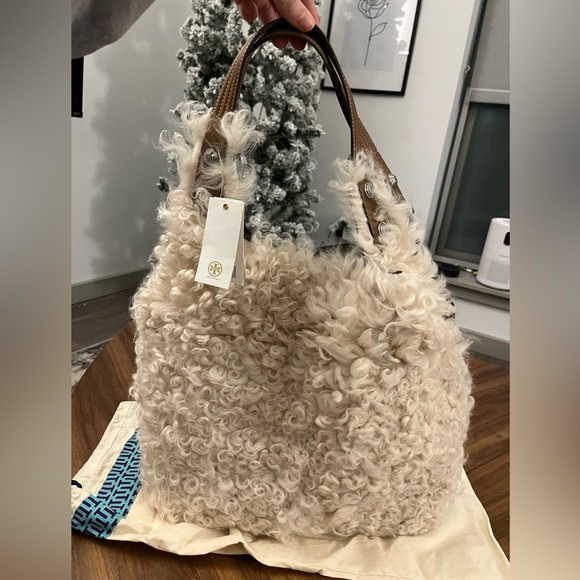 Tory Burch Rory Shearling Tote - Picture 2 of 6